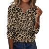 imageZeagoo Long Sleeve Shirts for Women Casual V Neck Fall Tops Dressy Summer Work Blouses ClothesLeopard