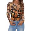 imageZeagoo Long Sleeve Shirts for Women Sheer Mesh Sexy Blouses Fall Fashion Crewneck Going Out TopsFloral Printwf75