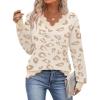 imageZeagoo Womens 2025 Fall V Neck Sweater Casual Long Sleeve Lightweight Ribbed Knit Pullover Sweaters Dressy Casual TopsZ Leopard Print