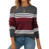 imageZeagoo Womens Sweaters Long Sleeve Tops Crew Neck Knit Pullover Sweaters Fall Fashion 2025 Dressy Casual Basic ClothesRed Black