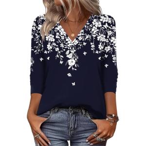 imageZeagoo Women Long Sleeve Tops Dressy Casual V Neck Tshirts Basics Tee 2025 Fall Trendy ClothesSf103
