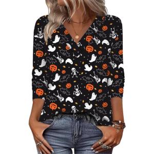 imageZeagoo Women Long Sleeve Tops Dressy Casual V Neck Tshirts Basics Tee 2025 Fall Trendy ClothesWs36