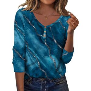 imageZeagoo Women Tops Loose Fit Long Sleeve V Neck T Shirts Business Casual Blouses Dressy Fall Fashion Work ClothesFloral Greencx287