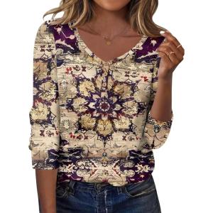 imageZeagoo Women Tops Loose Fit Long Sleeve V Neck T Shirts Business Casual Blouses Dressy Fall Fashion Work ClothesMulticolormz857