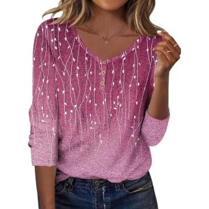 imageZeagoo Women Tops Loose Fit Long Sleeve V Neck T Shirts Business Casual Blouses Dressy Fall Fashion Work ClothesPurple Leavexh370