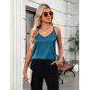 imageZeagoo Silk Camisole Tops for Women 2025 V Neck Satin Tank Top Spaghetti Strap Cross Back Sleeveless Summer Blouses1 Pack Blue Green