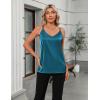 imageZeagoo Silk Camisole Tops for Women 2025 V Neck Satin Tank Top Spaghetti Strap Cross Back Sleeveless Summer Blouses1 Pack Blue Green