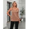 imageZeagoo Silk Camisole Tops for Women 2025 V Neck Satin Tank Top Spaghetti Strap Cross Back Sleeveless Summer Blouses1 Pack Brown