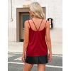 imageZeagoo Silk Camisole Tops for Women 2025 V Neck Satin Tank Top Spaghetti Strap Cross Back Sleeveless Summer Blouses1 Pack Red