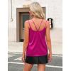 imageZeagoo Silk Camisole Tops for Women 2025 V Neck Satin Tank Top Spaghetti Strap Cross Back Sleeveless Summer Blouses1 Pack Rose Red