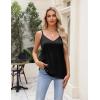 imageZeagoo Silk Camisole Tops for Women 2025 V Neck Satin Tank Top Spaghetti Strap Cross Back Sleeveless Summer Blouses2 Pack Blackblue Green