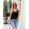 imageZeagoo Silk Camisole Tops for Women 2025 V Neck Satin Tank Top Spaghetti Strap Cross Back Sleeveless Summer Blouses2 Pack Blackwhite