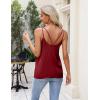 imageZeagoo Silk Camisole Tops for Women 2025 V Neck Satin Tank Top Spaghetti Strap Cross Back Sleeveless Summer Blouses2 Pack Blackwine Red