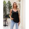 imageZeagoo Silk Camisole Tops for Women 2025 V Neck Satin Tank Top Spaghetti Strap Cross Back Sleeveless Summer Blouses2 Pack Blackwine Red