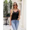 imageZeagoo Silk Camisole Tops for Women 2025 V Neck Satin Tank Top Spaghetti Strap Cross Back Sleeveless Summer Blouses2 Pack Blackwine Red