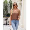imageZeagoo Silk Camisole Tops for Women 2025 V Neck Satin Tank Top Spaghetti Strap Cross Back Sleeveless Summer Blouses2 Pack Brownwhite