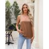imageZeagoo Silk Camisole Tops for Women 2025 V Neck Satin Tank Top Spaghetti Strap Cross Back Sleeveless Summer Blouses2 Pack Brownwhite