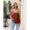 imageZeagoo Silk Camisole Tops for Women 2025 V Neck Satin Tank Top Spaghetti Strap Cross Back Sleeveless Summer Blouses2 Pack Champagnecaramel