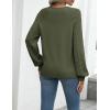 imageZeagoo Womens 2025 Fall Sweaters Casual Long Sleeve V Neck Loose Lightweight Crochet Knit Pullover Sweater TopsArmy Green