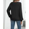 imageZeagoo Womens 2025 Fall Sweaters Casual Long Sleeve V Neck Loose Lightweight Crochet Knit Pullover Sweater TopsBlack