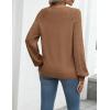 imageZeagoo Womens 2025 Fall Sweaters Casual Long Sleeve V Neck Loose Lightweight Crochet Knit Pullover Sweater TopsCoffee