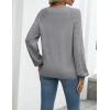 imageZeagoo Womens 2025 Fall Sweaters Casual Long Sleeve V Neck Loose Lightweight Crochet Knit Pullover Sweater TopsGrey
