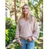 imageZeagoo Womens 2025 Fall Sweaters Casual Long Sleeve V Neck Loose Lightweight Crochet Knit Pullover Sweater TopsKhaki