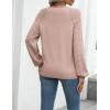 imageZeagoo Womens 2025 Fall Sweaters Casual Long Sleeve V Neck Loose Lightweight Crochet Knit Pullover Sweater TopsKhaki