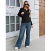 imageZeagoo Womens Long Sleeve Shirts Henley Ribbed Knit Slim Fit Basic Tops Casual Trendy ClothesBlack