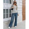 imageZeagoo Womens Long Sleeve Shirts Henley Ribbed Knit Slim Fit Basic Tops Casual Trendy ClothesGrey