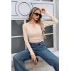 imageZeagoo Womens Long Sleeve Shirts Henley Ribbed Knit Slim Fit Basic Tops Casual Trendy ClothesLight Khaki
