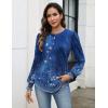 imageZeagoo Womens Tops Puff Long Sleeve Shirts Dressy Casual Crew Neck Pleated Summer Fall Work Blouses S3XLMz712
