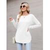imageZeagoo Womens Tunic Tops to Wear with Leggings Long Sleeve Crew Neck Thumb Hole Shirts Loose Tshirts Fall ClothesAwhite