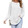 imageZeagoo Womens Tunic Tops to Wear with Leggings Long Sleeve Crew Neck Thumb Hole Shirts Loose Tshirts Fall ClothesAwhite