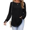 imageZeagoo Womens Tunic Tops to Wear with Leggings Long Sleeve Crew Neck Thumb Hole Shirts Loose Tshirts Fall ClothesBblack