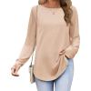 imageZeagoo Womens Tunic Tops to Wear with Leggings Long Sleeve Crew Neck Thumb Hole Shirts Loose Tshirts Fall ClothesBeige