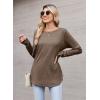 imageZeagoo Womens Tunic Tops to Wear with Leggings Long Sleeve Crew Neck Thumb Hole Shirts Loose Tshirts Fall ClothesBrown