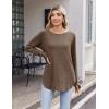 imageZeagoo Womens Tunic Tops to Wear with Leggings Long Sleeve Crew Neck Thumb Hole Shirts Loose Tshirts Fall ClothesBrown