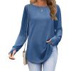 imageZeagoo Womens Tunic Tops to Wear with Leggings Long Sleeve Crew Neck Thumb Hole Shirts Loose Tshirts Fall ClothesNavy Blue