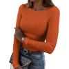 imageZeagoo Womens Long Sleeve Shirts Henley Ribbed Knit Slim Fit Basic Tops Casual Trendy ClothesCaramel