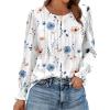 imageZeagoo Womens Tops Puff Long Sleeve Shirts Dressy Casual Crew Neck Pleated Summer Fall Work Blouses S3XLBf112