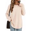 imageZeagoo Womens Tunic Tops to Wear with Leggings Long Sleeve Crew Neck Thumb Hole Shirts Loose Tshirts Fall ClothesBeige