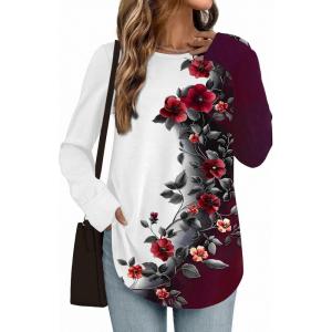 imageZeagoo Womens Tunic Tops to Wear with Leggings Long Sleeve Crew Neck Thumb Hole Shirts Loose Tshirts Fall ClothesBf183