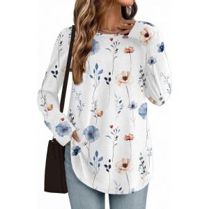 imageZeagoo Womens Tunic Tops to Wear with Leggings Long Sleeve Crew Neck Thumb Hole Shirts Loose Tshirts Fall ClothesBf290