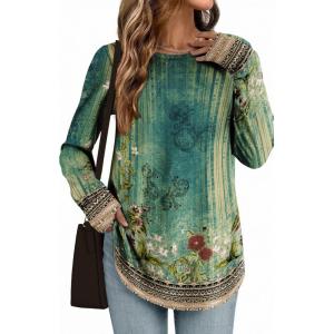 imageZeagoo Womens Tunic Tops to Wear with Leggings Long Sleeve Crew Neck Thumb Hole Shirts Loose Tshirts Fall ClothesMz839