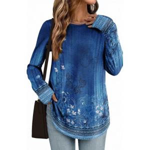 imageZeagoo Womens Tunic Tops to Wear with Leggings Long Sleeve Crew Neck Thumb Hole Shirts Loose Tshirts Fall ClothesMz845