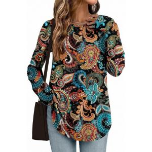 imageZeagoo Womens Tunic Tops to Wear with Leggings Long Sleeve Crew Neck Thumb Hole Shirts Loose Tshirts Fall ClothesMz848