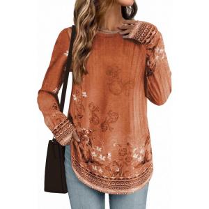 imageZeagoo Womens Tunic Tops to Wear with Leggings Long Sleeve Crew Neck Thumb Hole Shirts Loose Tshirts Fall ClothesMz867