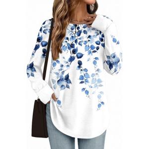 imageZeagoo Womens Tunic Tops to Wear with Leggings Long Sleeve Crew Neck Thumb Hole Shirts Loose Tshirts Fall ClothesWf41