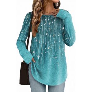 imageZeagoo Womens Tunic Tops to Wear with Leggings Long Sleeve Crew Neck Thumb Hole Shirts Loose Tshirts Fall ClothesXh363